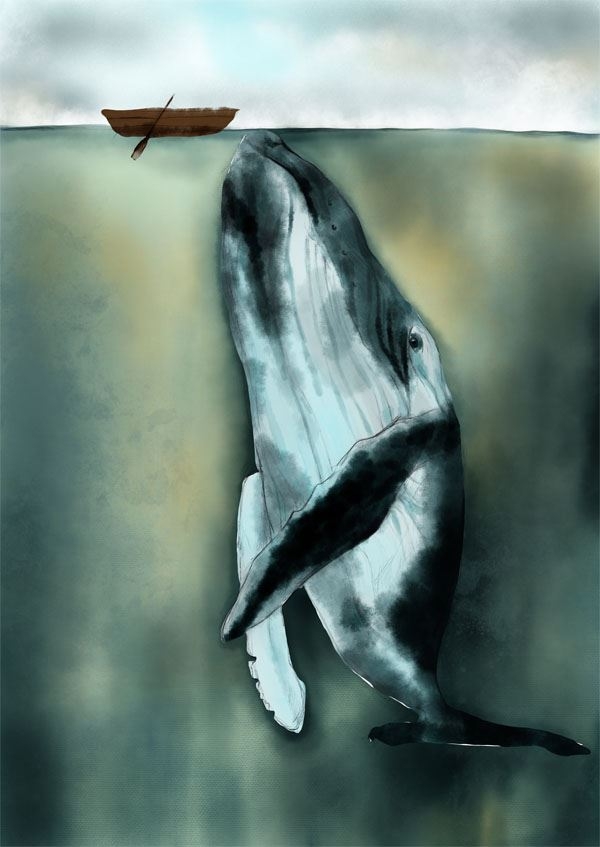 Image of Wielorybek - plakat Wymiar do wyboru: 20x30 cm