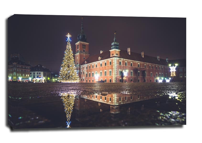 Image of Warszawa Zamek Królewski Zimowy Plac Zamkowy - obraz na płótnie Wymiar do wyboru: 120x90 cm