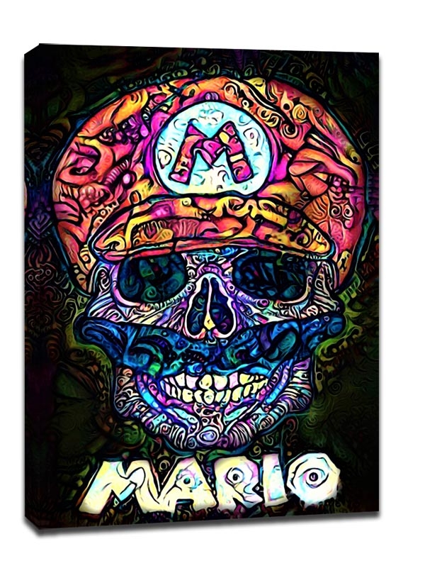Image of PsychoSkulls, Mario Nintendo - obraz na płótnie Wymiar do wyboru: 40x50 cm