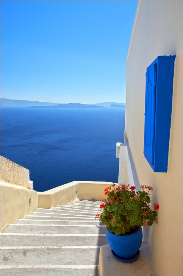 Image of Grecja. Santorini. - plakat Wymiar do wyboru: 29,7x42 cm