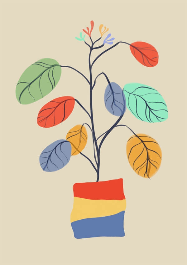 Image of Kolorowe liście - plakat Wymiar do wyboru: 29,7x42 cm