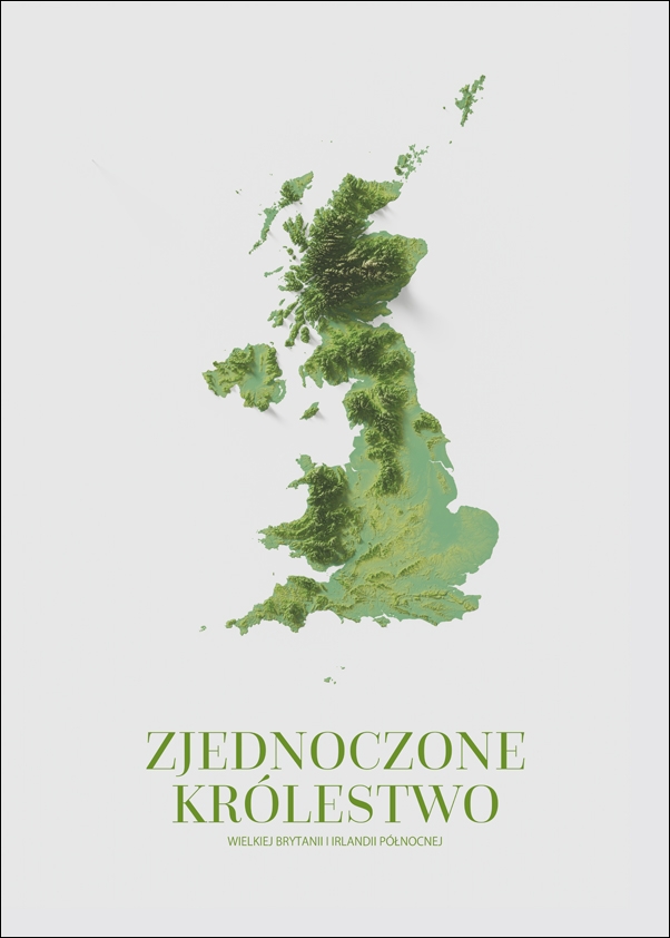 Image of UK, mapa - plakat Wymiar do wyboru: 40x50 cm
