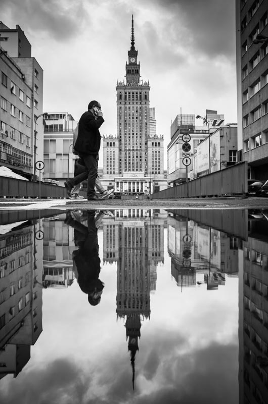 Image of Warszawa Pałac Kultury i Nauki Zamyślony - plakat premium Wymiar do wyboru: 60x80 cm