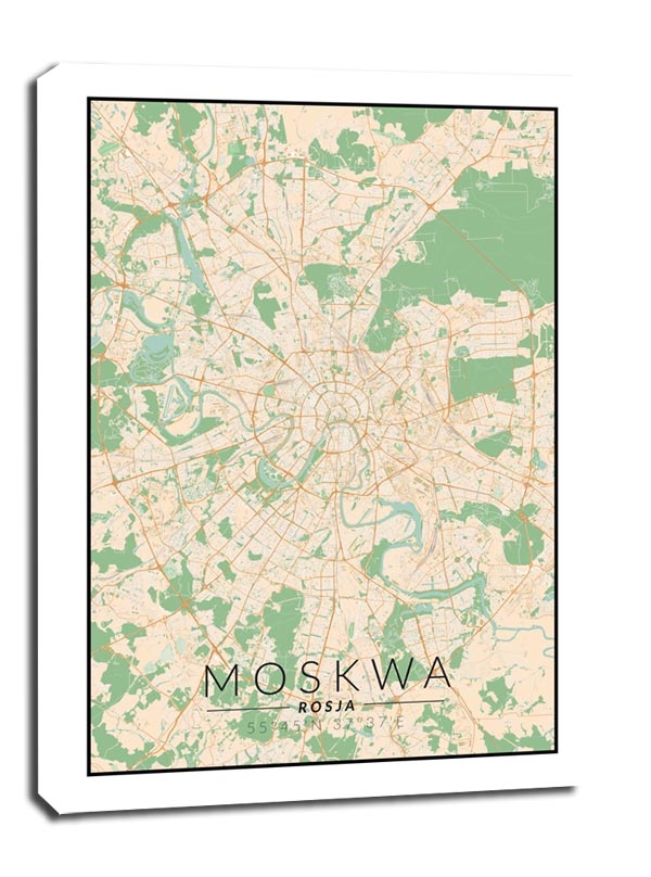 Image of Moskwa mapa kolorowa - obraz na płótnie Wymiar do wyboru: 30x40 cm