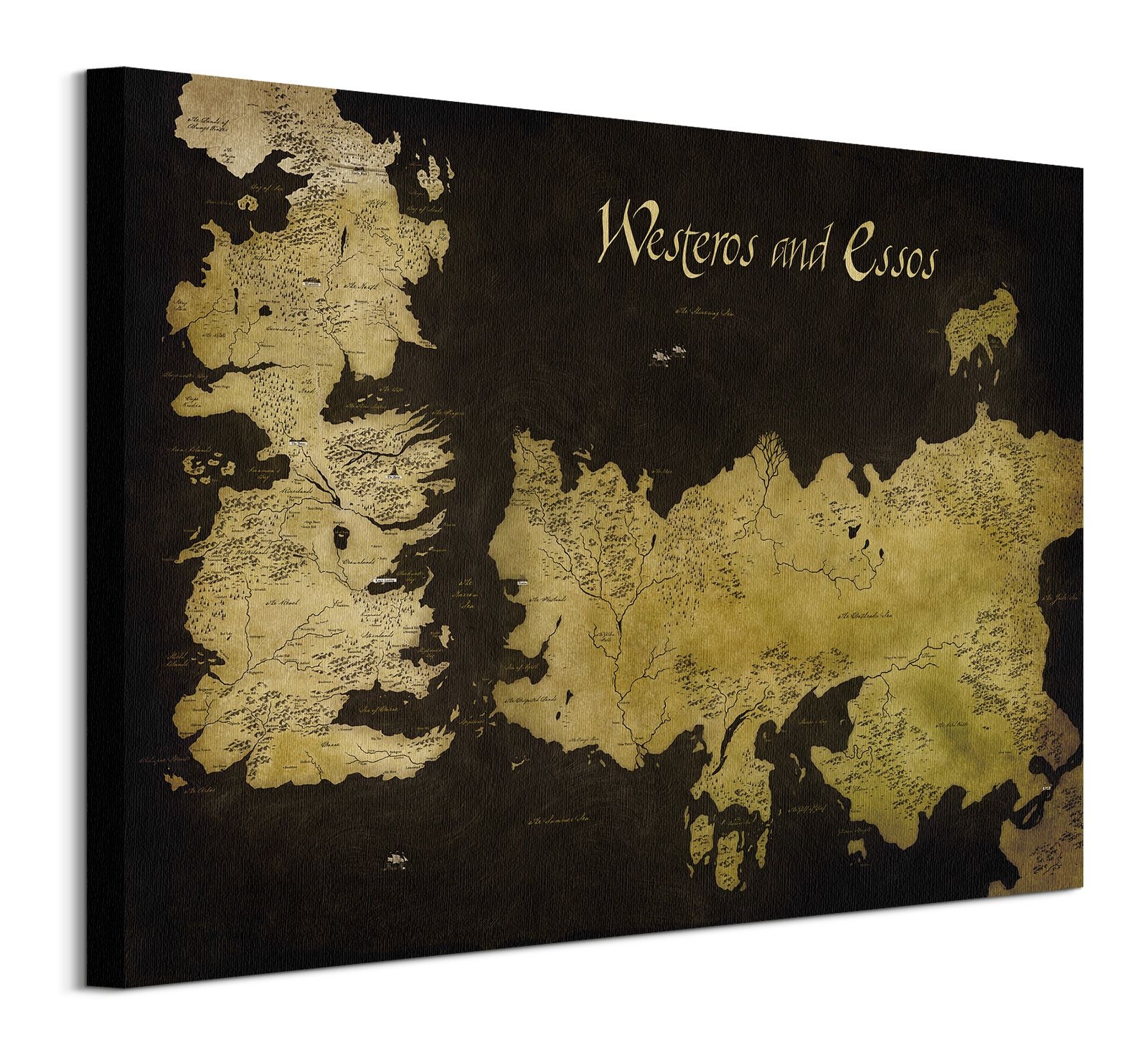 Image of Gra o Tron Mapa Westeros i Essos - obraz na płótnie