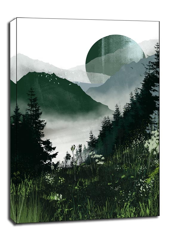 Image of Zielony księżyc - obraz na płótnie Wymiar do wyboru: 70x100 cm