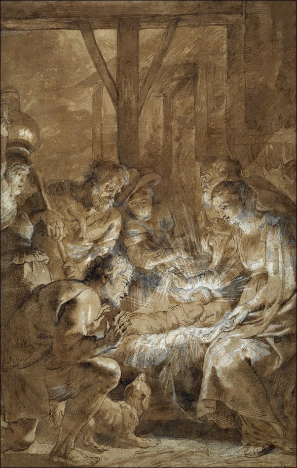 Image of The Adoration of the Shepherds, Rubens - plakat Wymiar do wyboru: 21x29,7 cm