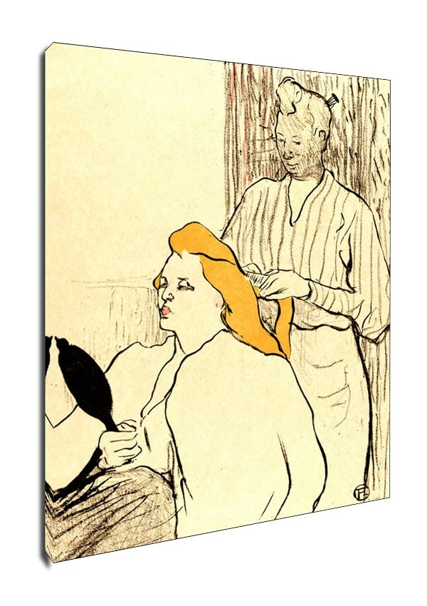 Image of The Coiffure (Playbill for the Théâtre Libre), Henri de Toulouse-Lautrec - obraz na płótnie Wymiar do wyboru: 20x30 cm
