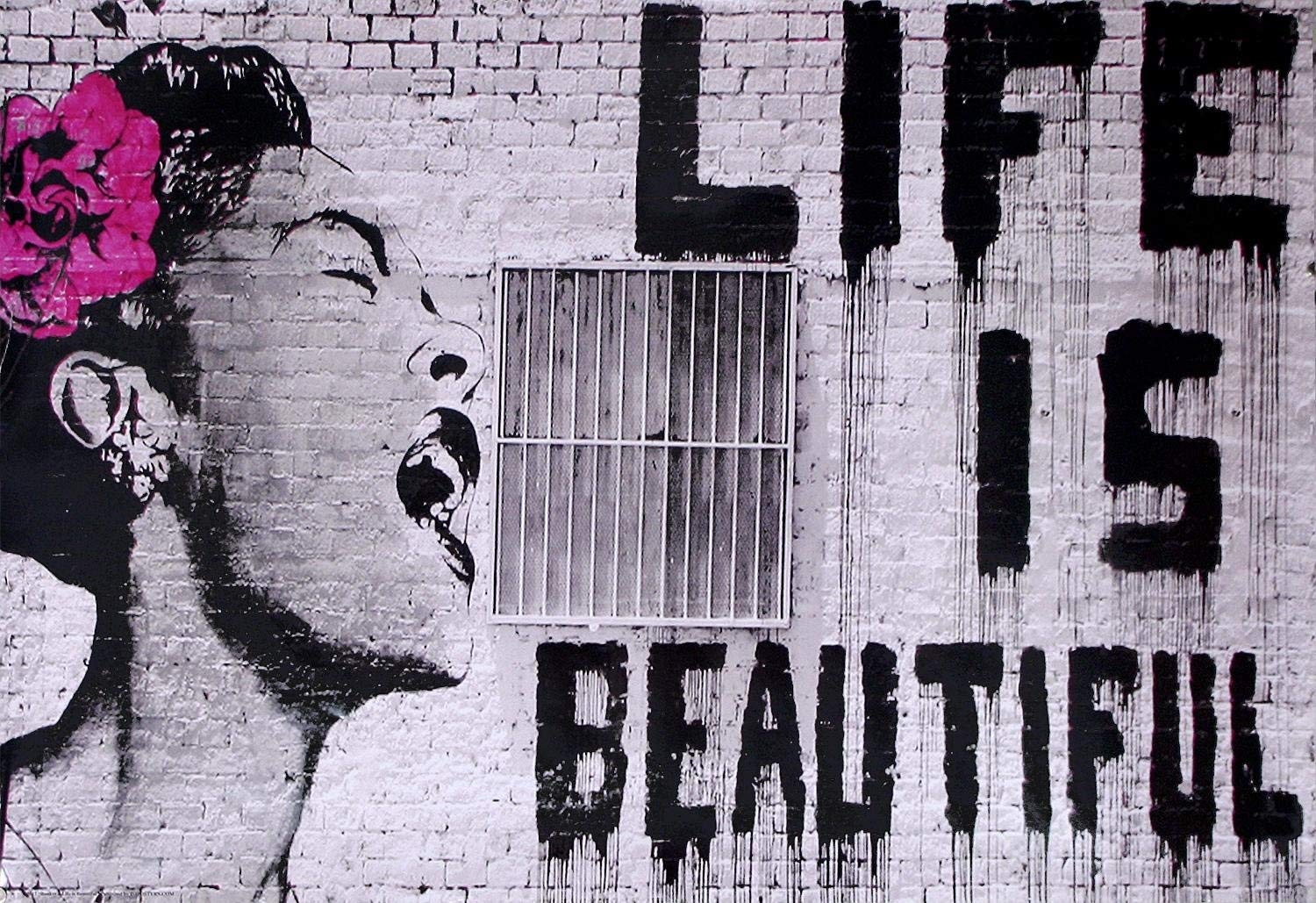 Image of Banksy Billie Holiday Life is Beautiful - plakat