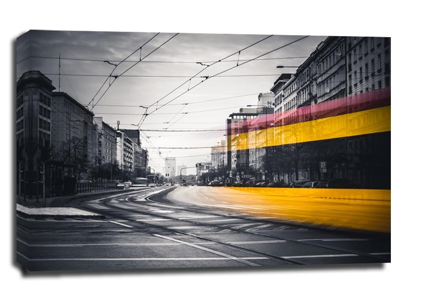 Image of Warszawa Tramwaj na Marszałkowskiej - obraz na płótnie Wymiar do wyboru: 120x90 cm