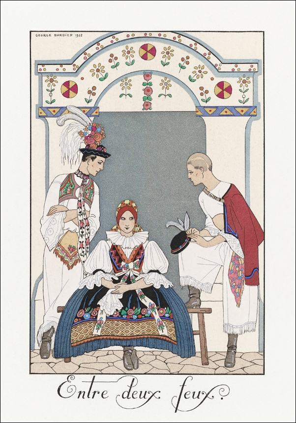 Image of Entre deux feux, George Barbier - plakat Wymiar do wyboru: 30x40 cm