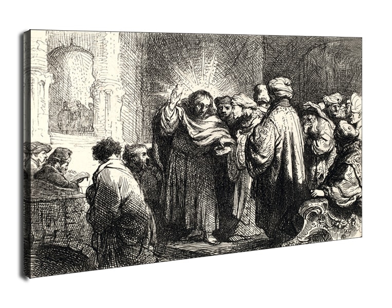 Image of The Tribute Money, Rembrandt - obraz na płótnie Wymiar do wyboru: 100x70 cm