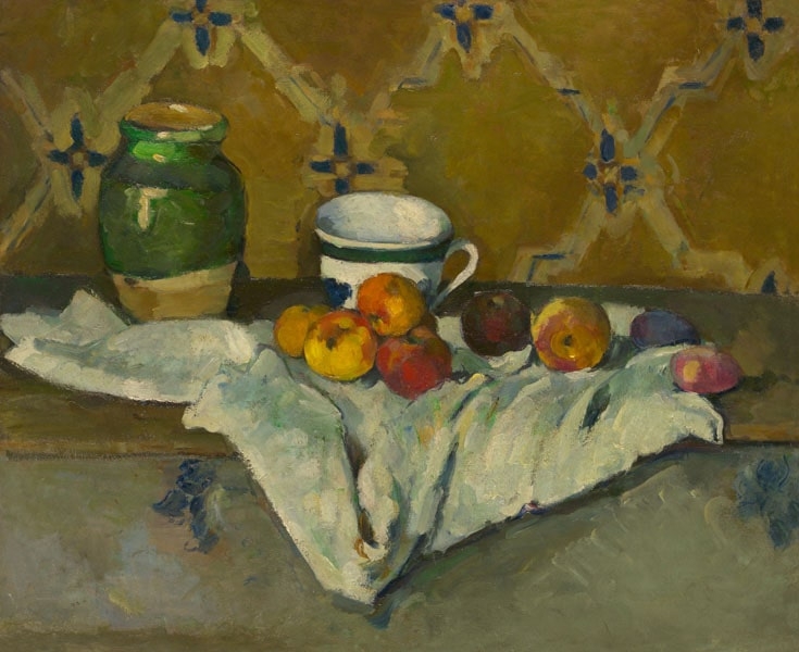 Image of Still Life with Jar, Cup, and Apples, Paul Cézanne - plakat Wymiar do wyboru: 40x30 cm