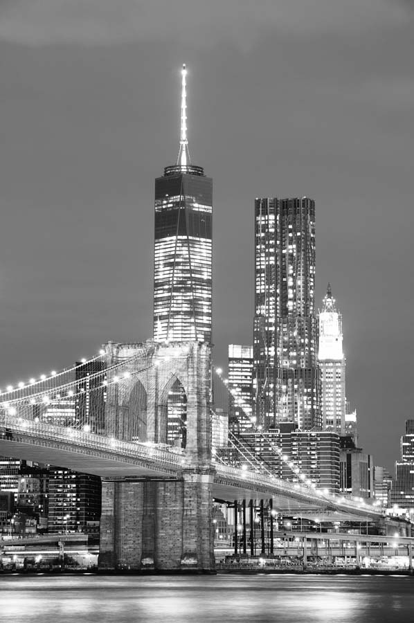 Image of Nowy Jork Manhattan nocą - plakat Wymiar do wyboru: 20x30 cm