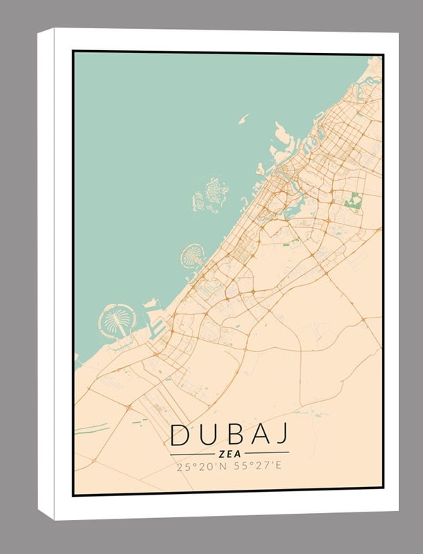 Image of Dubaj mapa kolorowa - obraz na płótnie Wymiar do wyboru: 60x90 cm