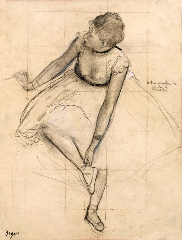 Image of Dancer Adjusting Her Slipper, Edgar Degas - plakat Wymiar do wyboru: 60x80 cm