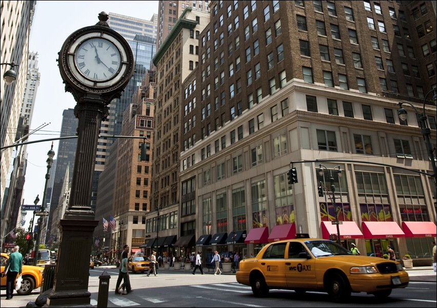 Image of Zegar na Avenue, New York - plakat Wymiar do wyboru: 29,7x21 cm