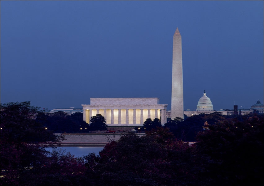 Image of Lincoln Memorial, Washington Monument and the United States Capitol., Carol Highsmith - plakat Wymiar do wyboru: 100x70 cm