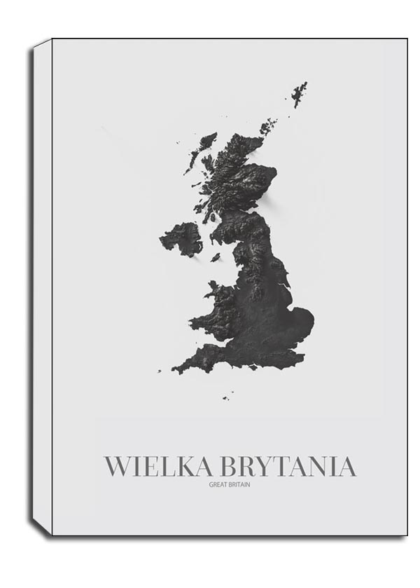 Image of UK, mapa grafitowa II - obraz na płótnie Wymiar do wyboru: 50x70 cm