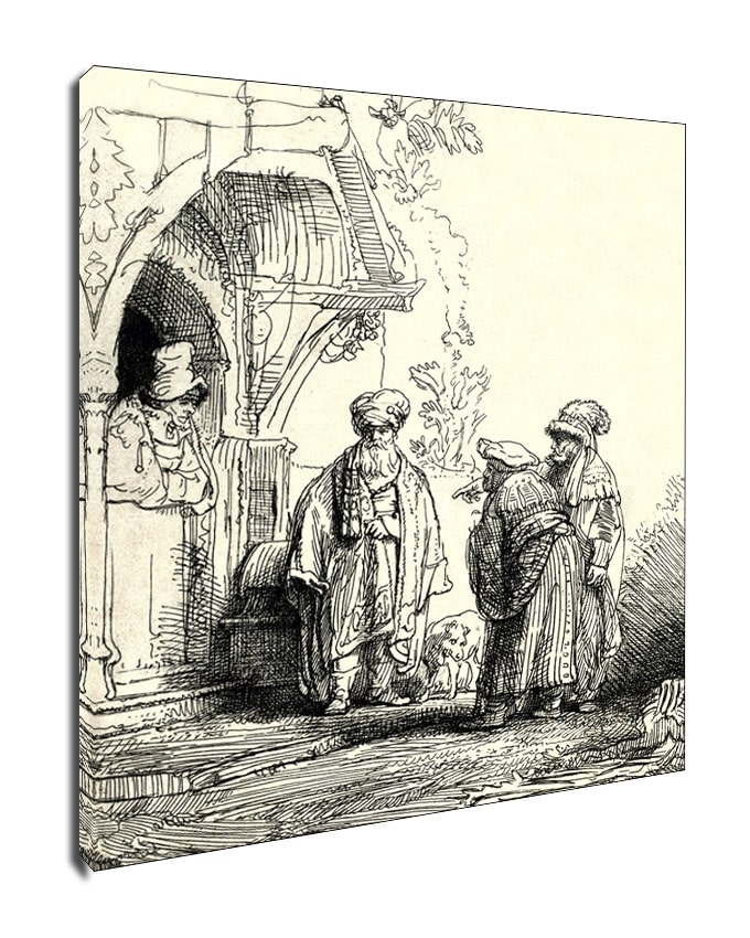 Image of Three Oriental Figures, Rembrandt - obraz na płótnie Wymiar do wyboru: 20x30 cm