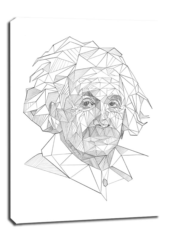 Image of Geometryczny Albert Einstein - obraz na płótnie Wymiar do wyboru: 40x50 cm