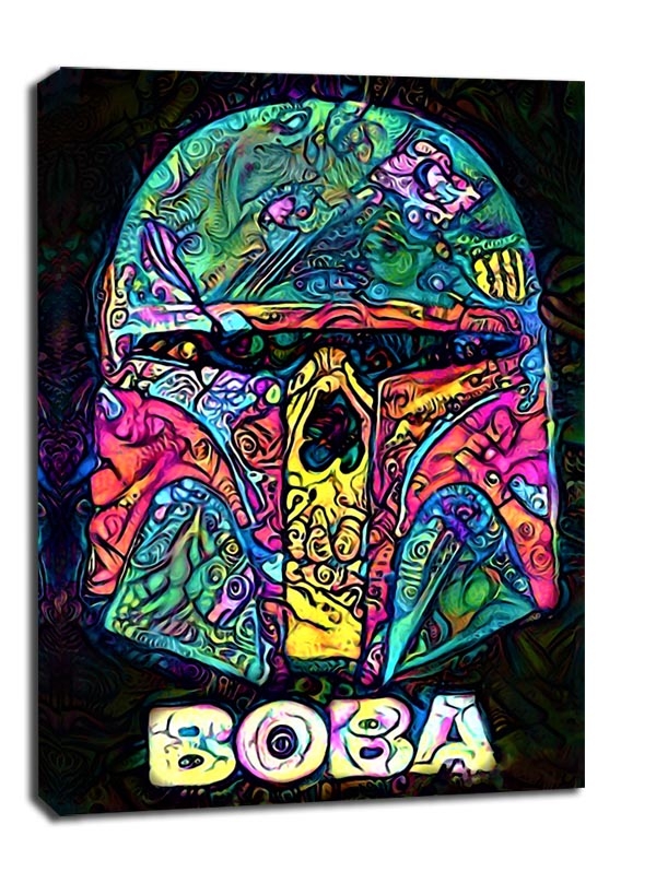Image of PsychoSkulls, Boba Fett, Star Wars Gwiezdne Wojny - obraz na płótnie Wymiar do wyboru: 90x120 cm