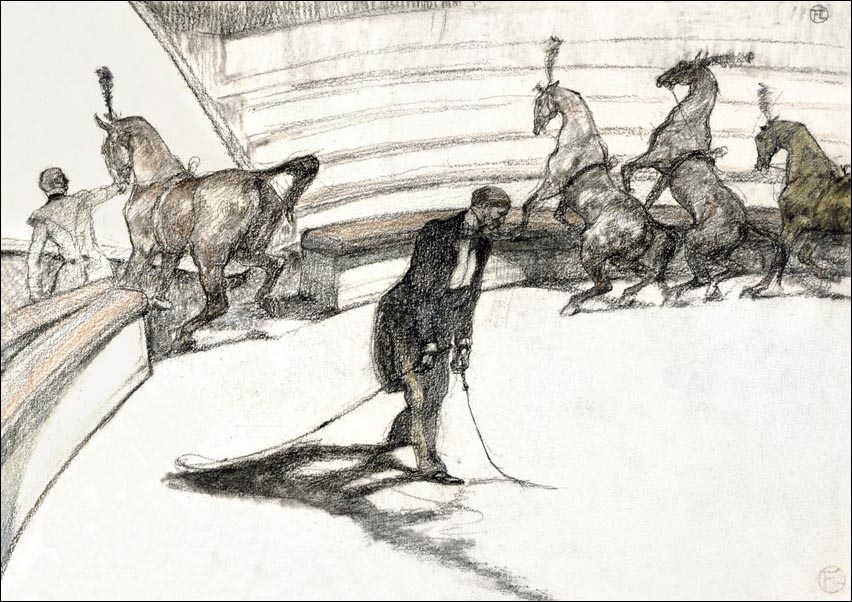 Image of At the Circus: Free Horses, Henri De Toulouse-Lautrec - plakat Wymiar do wyboru: 40x30 cm