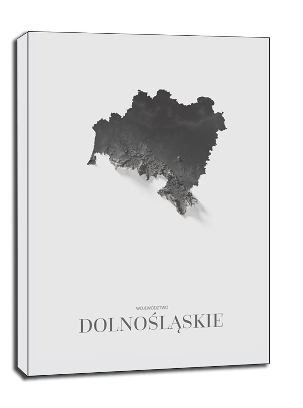 Image of Dolny Śląsk mapa czarno biała - obraz na płótnie Wymiar do wyboru: 20x30 cm