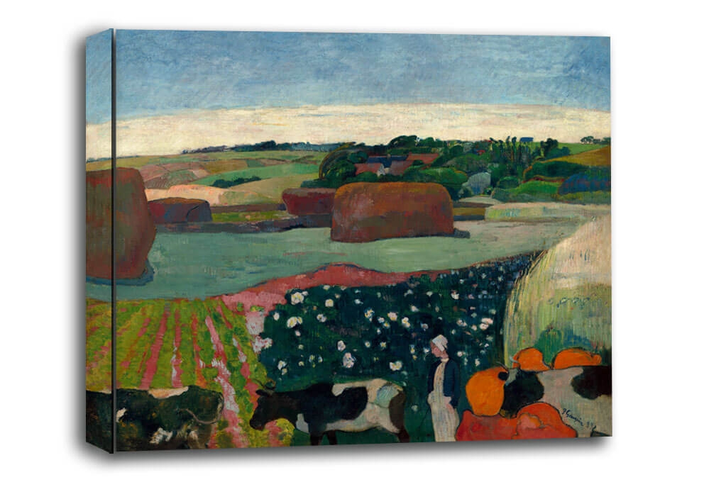 Image of Haystacks in Brittany, Paul Gauguin - obraz na płótnie Wymiar do wyboru: 120x90 cm