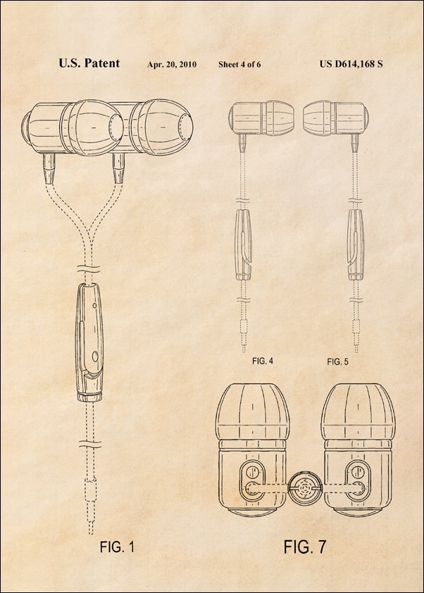 Image of Patent, Sluchawki 2010 - plakat Wymiar do wyboru: 29,7x42 cm