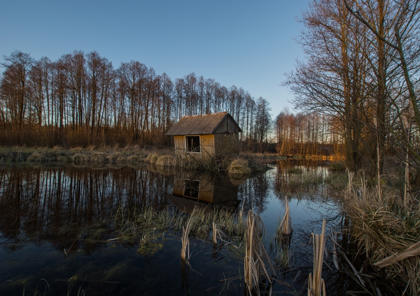 Image of Domek nad wodą I - plakat Wymiar do wyboru: 100x70 cm