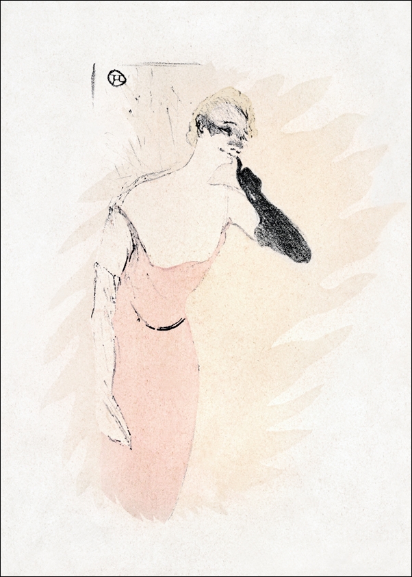 Image of Yvette Guilbert in "Columbine a Pierrot", Henri De Toulouse-Lautrec - plakat Wymiar do wyboru: 40x50 cm