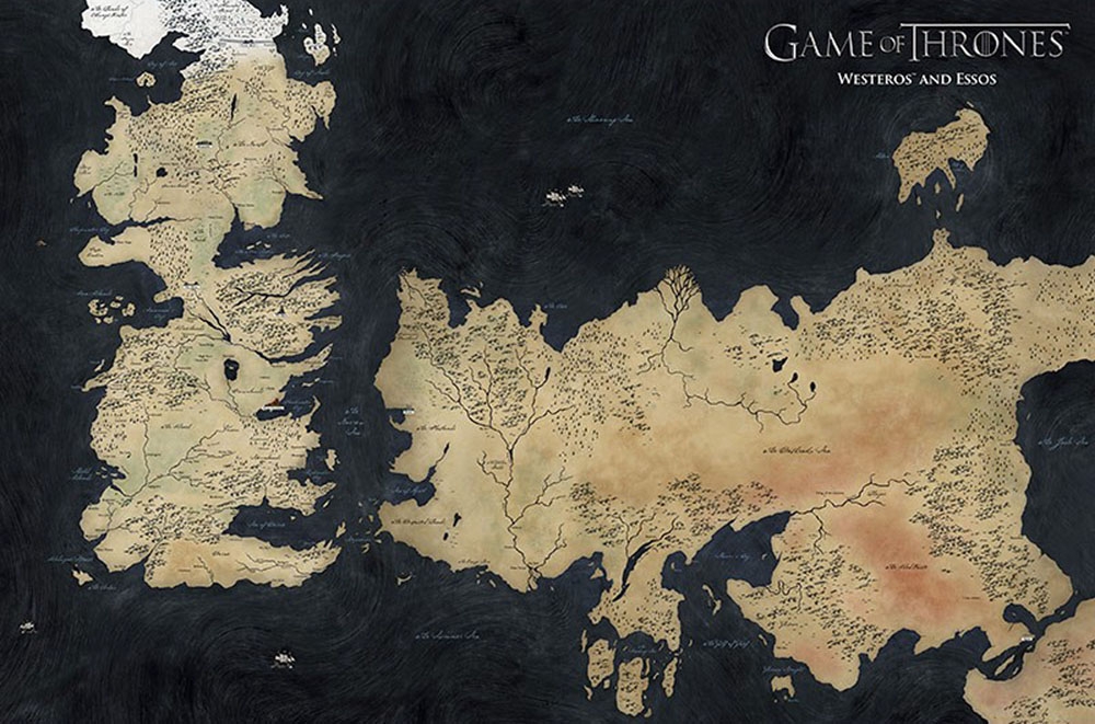 Image of Gra o Tron Mapa Essos i Westeros - plakat