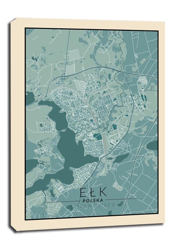Image of Ełk mapa vintage - obraz na płótnie Wymiar do wyboru: 50x70 cm