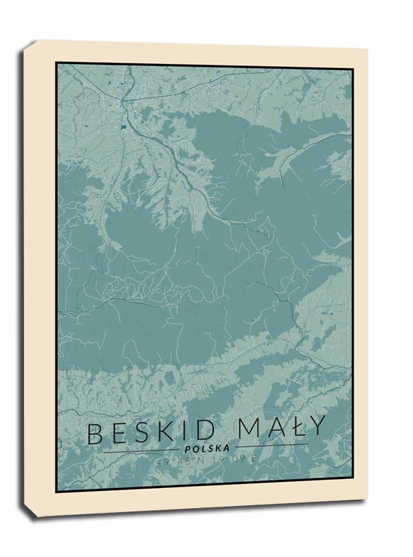 Image of Beskid Mały mapa vintage - obraz na płótnie Wymiar do wyboru: 60x80 cm