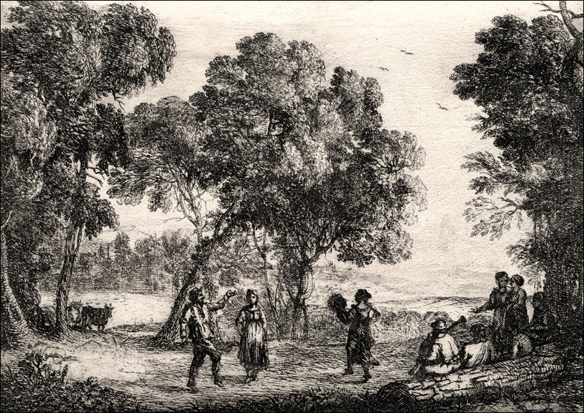 Image of Landscape with a Country Dance (Small Plate), Claude Lorrain - plakat Wymiar do wyboru: 42x29,7 cm