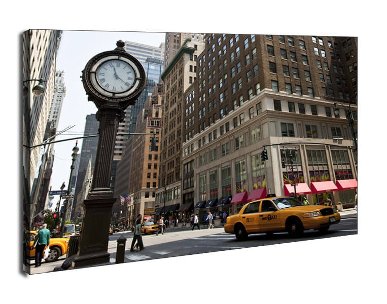 Image of Zegar na Avenue, New York - obraz na płótnie Wymiar do wyboru: 40x30 cm