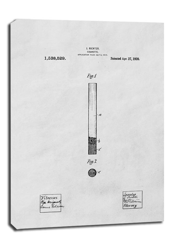 Image of Patent Papieros Projekt z 1920 - obraz na płótnie Wymiar do wyboru: 90x120 cm