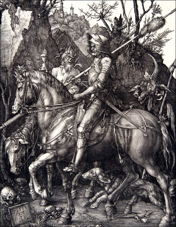 Image of Knight, Death, and the Devil, Albrecht Durer - plakat Wymiar do wyboru: 40x50 cm