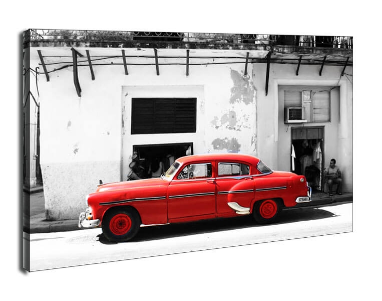 Image of Cadillac, Havana Cuba - obraz na płótnie Wymiar do wyboru: 100x70 cm