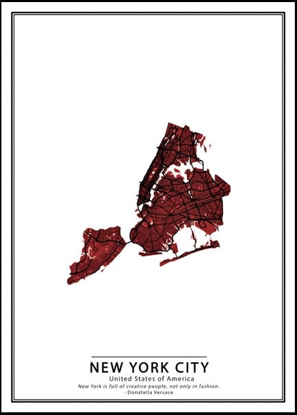 Image of Crimson Cities - New York City - plakat Wymiar do wyboru: 29,7x42 cm
