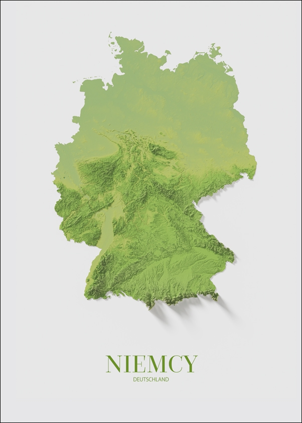 Image of Niemcy, mapa - plakat Wymiar do wyboru: 20x30 cm