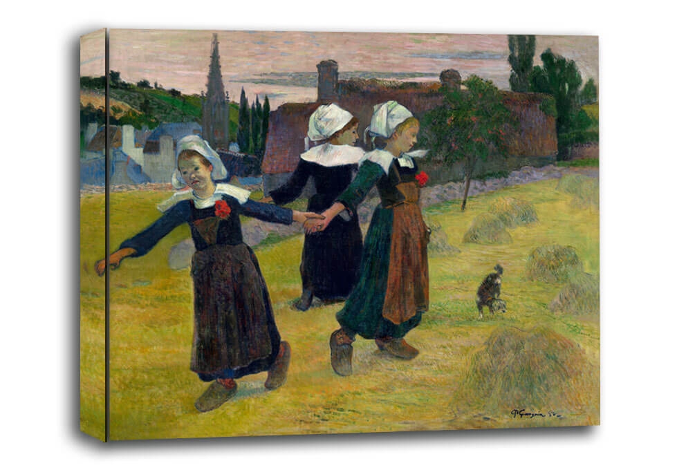 Image of Breton Girls Dancing, Pont-Aven, Paul Gauguin - obraz na płótnie Wymiar do wyboru: 80x60 cm