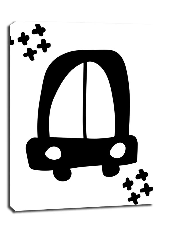 Image of Czarne auto - obraz na płótnie Wymiar do wyboru: 30x40 cm