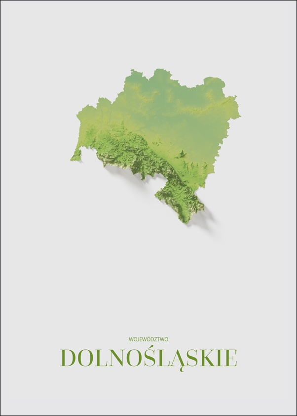 Image of Dolny Śląsk mapa kolorowa - plakat Wymiar do wyboru: 20x30 cm