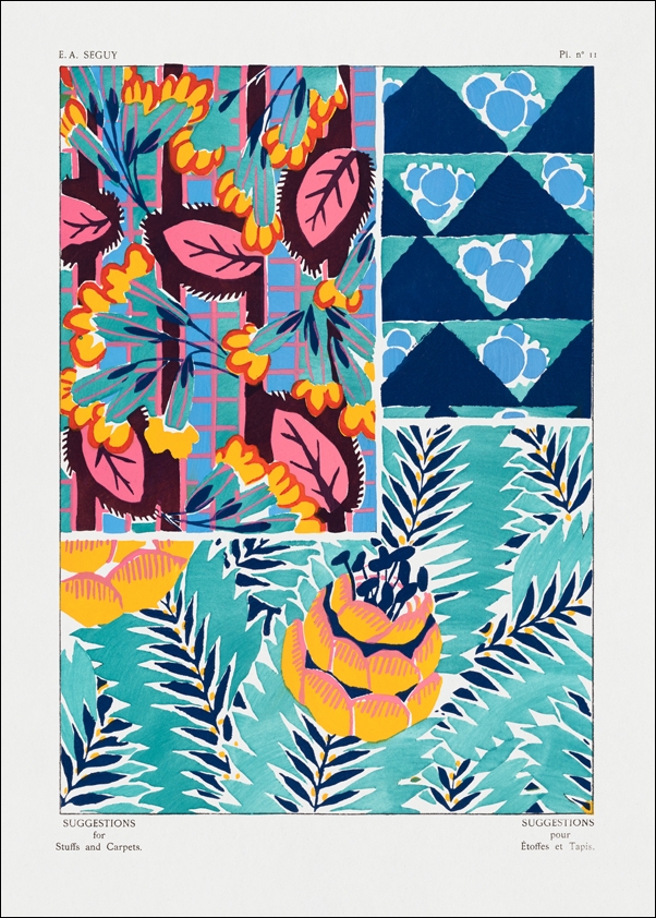 Image of Vintage floral patterns, Art Nouveau, E. A. Séguy - plakat Wymiar do wyboru: 20x30 cm