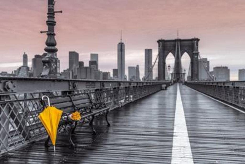 Image of Nowy Jork Odpoczynek na Brooklyn Bridge - plakat