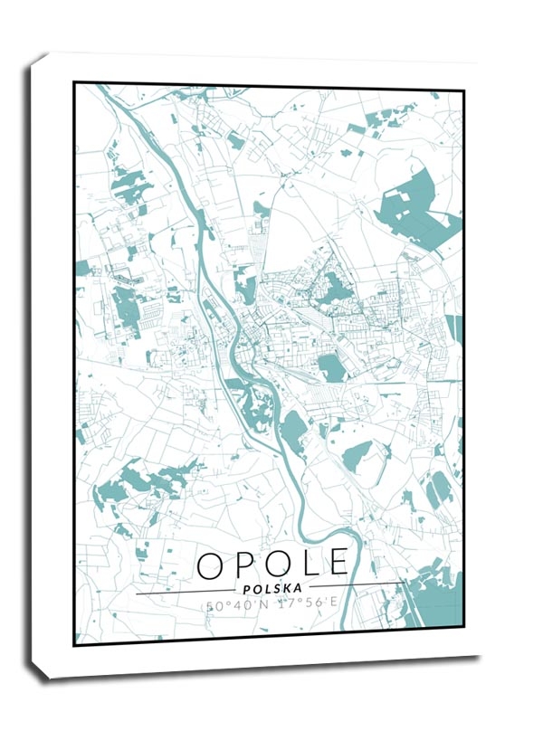 Image of Opole mapa blue - obraz na płótnie Wymiar do wyboru: 40x50 cm