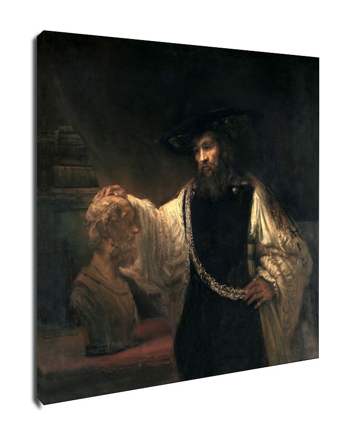 Image of Aristotle with a Bust of Homer, Rembrandt - obraz na płótnie Wymiar do wyboru: 50x70 cm