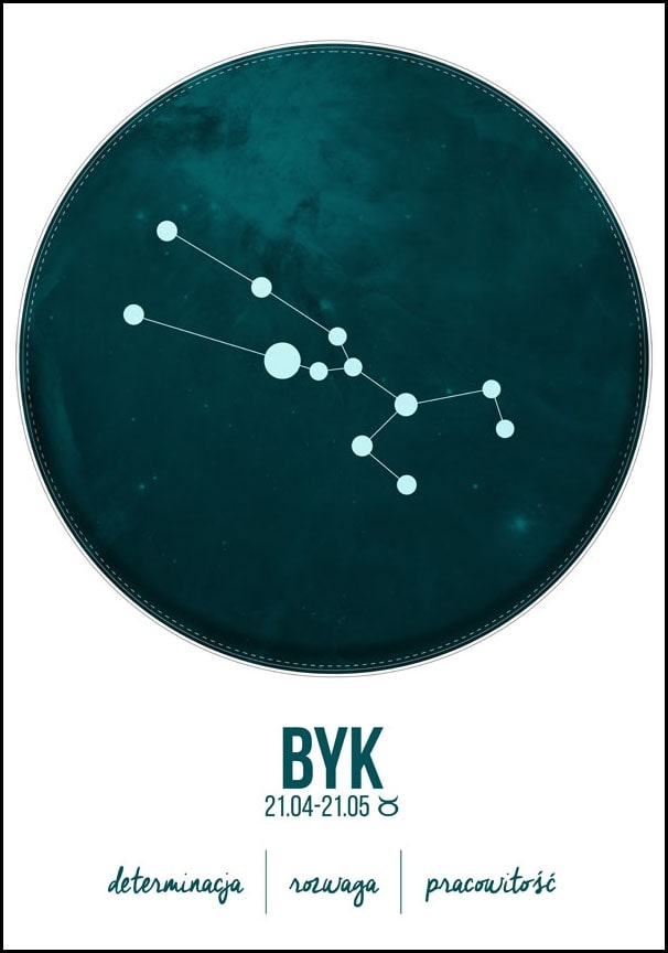 Image of Znak zodiaku, Byk - plakat Wymiar do wyboru: 42x59,4 cm